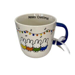 Miffy Merry Christmas Ceramic Large Mug With Festive String Lights 12 Oz